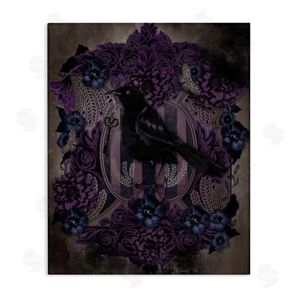 stupell industries Lori Mosley | Raven with Gothic Florals Wall Art