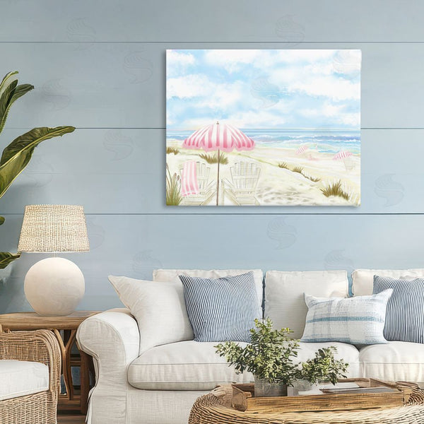 Stupell Industries Lori Mosley | Seascape With Pink Umbrella Wall Art