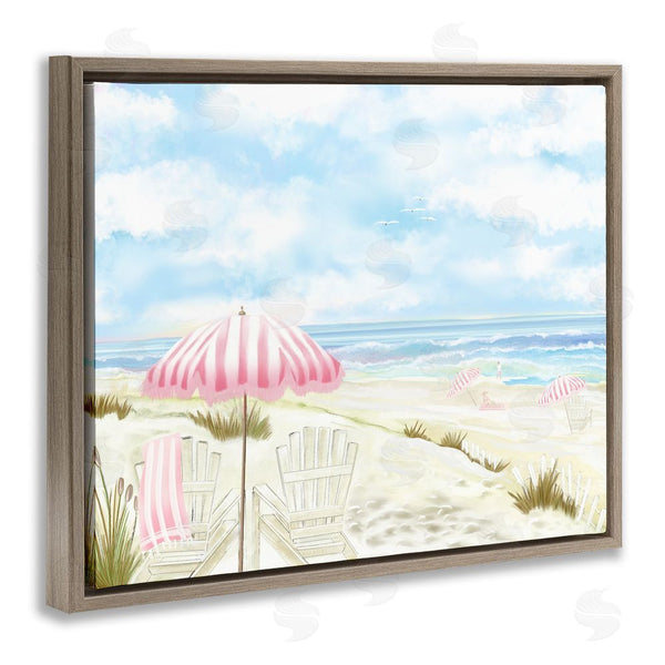 Stupell Industries Lori Mosley | Seascape With Pink Umbrella Wall Art