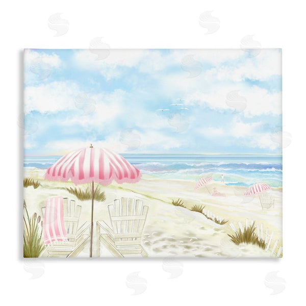 stupell industries Lori Mosley | Seascape with Pink Umbrella Wall Art