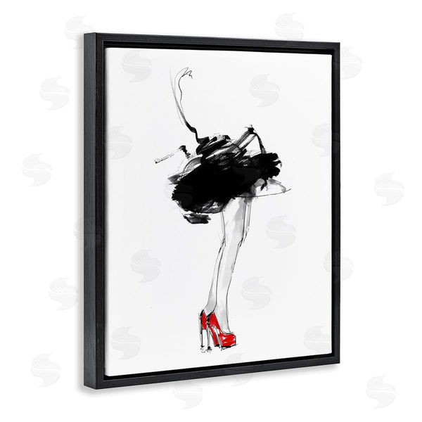 Stupell Industries Lotta Larsdotter | Abstract Female Fashion Illustration Red Heels Tutu Wall Art