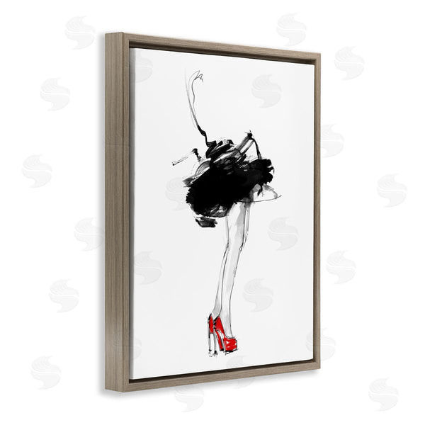 Stupell Industries Lotta Larsdotter | Abstract Female Fashion Illustration Red Heels Tutu Wall Art