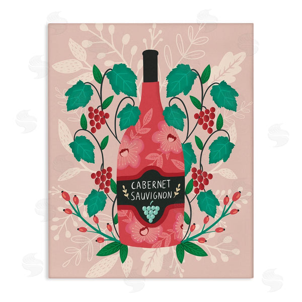 stupell industries Louise Allen Designs | Classic Floral Wine Bottle
