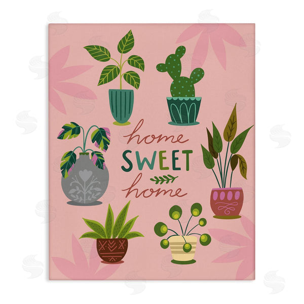 stupell industries Louise Allen Designs | Home Sweet Home Charming Potted House Plants Wall Art