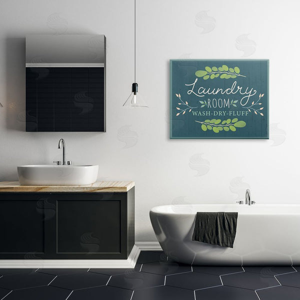 Stupell Industries Louise Allen Designs | Laundry Room Eucalyptus Branches Blue Rustic Pattern Wall Art