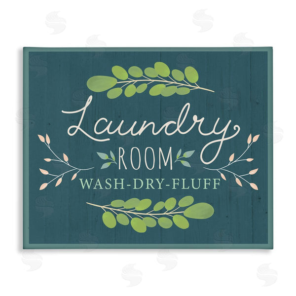 stupell industries Louise Allen Designs | Laundry Room Eucalyptus Branches Blue Rustic Pattern Wall Art
