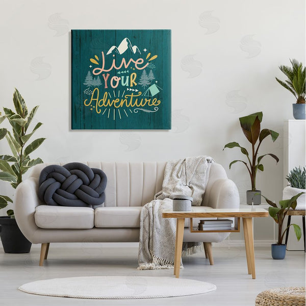 Stupell Industries Louise Allen Designs | Live Your Adventure Ornamented Outdoor Nature Rustic Background Wall Art