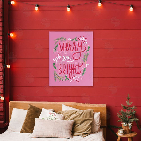 Stupell Industries Louise Allen Designs | Merry And Bright Pink Pine