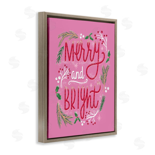 Stupell Industries Louise Allen Designs | Merry And Bright Pink Pine