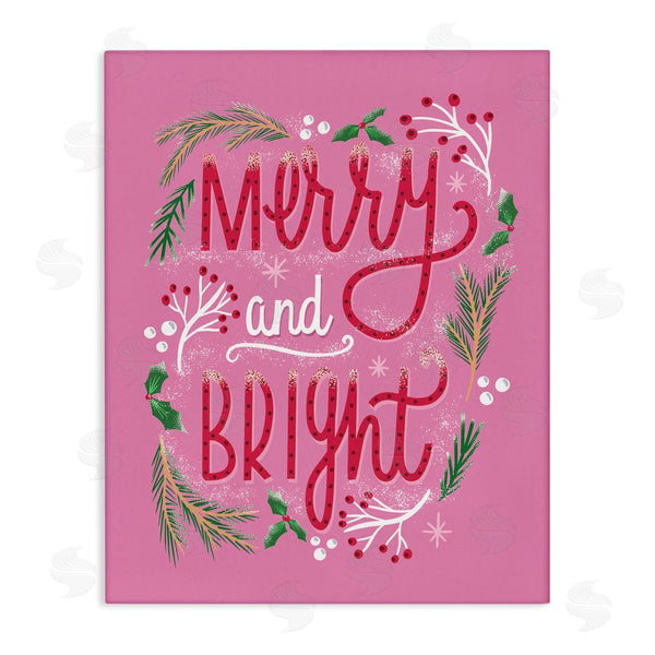 stupell industries Louise Allen Designs | Merry and Bright Pink Pine