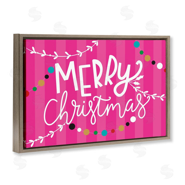 Stupell Industries Louise Allen Designs | Merry Christmas Over Pink Stripes