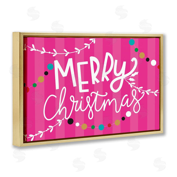 Stupell Industries Louise Allen Designs | Merry Christmas Over Pink Stripes