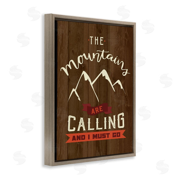 Stupell Industries Louise Allen Designs | Mountains Are Calling Must Go Timber Patterned Background Wall Art