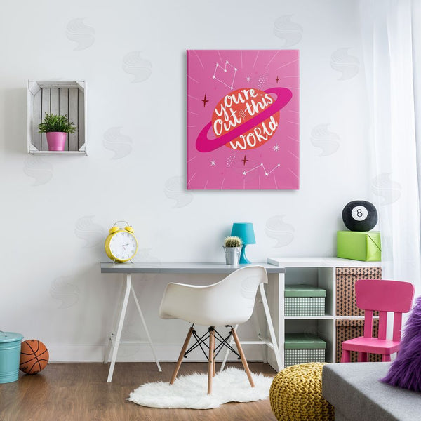 Stupell Industries Louise Allen Designs | Out Of This World Pink Planet Wall Art