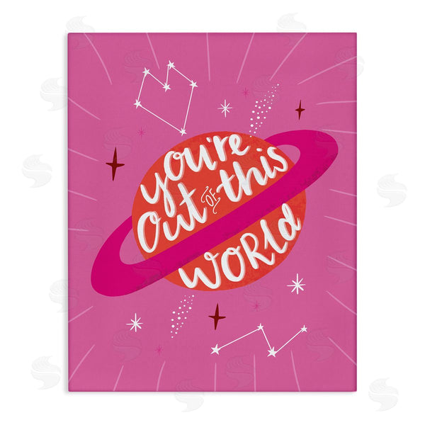 stupell industries Louise Allen Designs | Out of This World Pink Planet Wall Art
