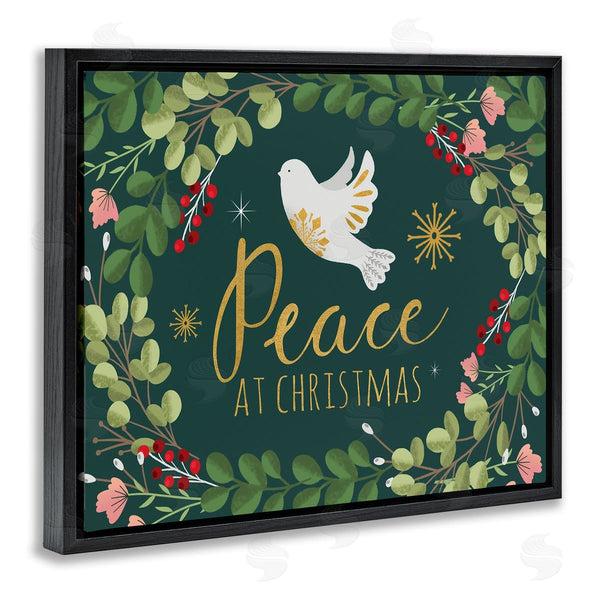 Stupell Industries Louise Allen Designs | Peace At Christmas Phrase White Dove Holiday Holly Wall Art