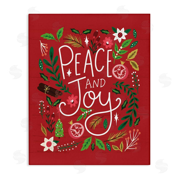 stupell industries Louise Allen Designs | Peace & Joy Holiday Botanicals Plants Modern Calligraphy Wall Art
