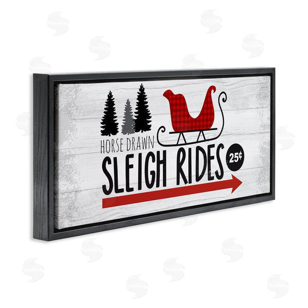 Stupell Industries Louise Allen Designs | Sleigh Rides Rustic Grain Pattern Holiday Signage Wall Art