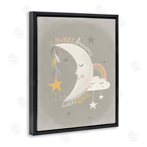 Stupell Industries Louise Allen Designs | Sweet Dreams Little One Sentiment Sleeping Crescent Moon Wall Art