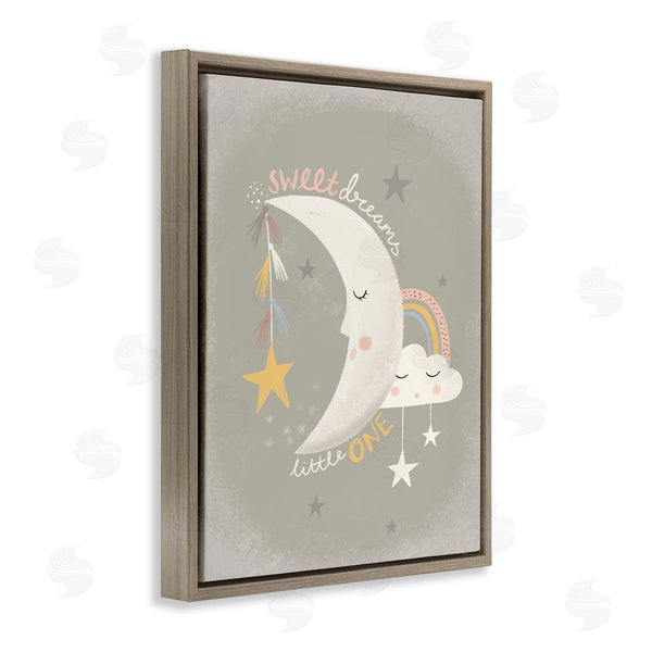 Stupell Industries Louise Allen Designs | Sweet Dreams Little One Sentiment Sleeping Crescent Moon Wall Art