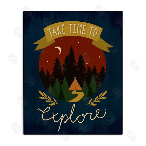 stupell industries Louise Allen Designs | Time To Explore Woodland Adventure Nighttime Scene Wall Art