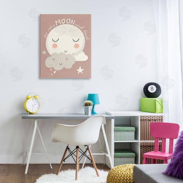 Stupell Industries Louise Allen Designs | To The Moon And Back Phrase Sleeping Cloud Wall Art