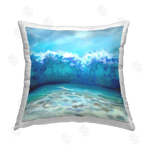 stupell industries Louise Montillio | Tsunami Wave Splash Printed Throw Pillow