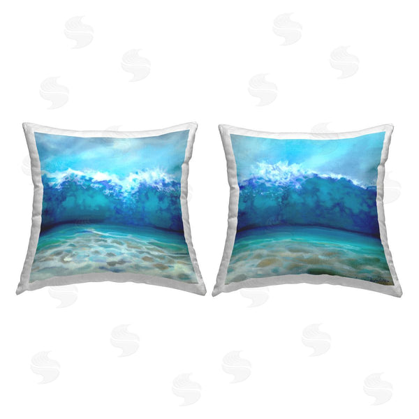 stupell industries Louise Montillio | Tsunami Waves Crashing Printed Throw Pillow Set