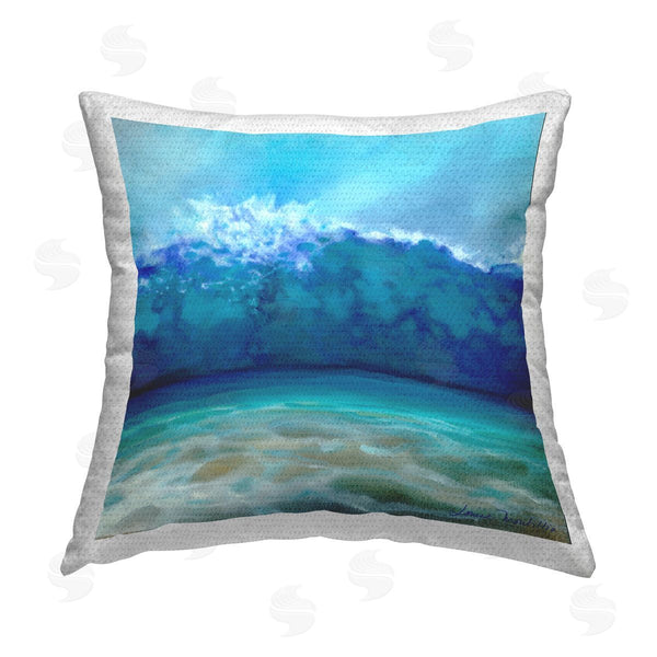 Stupell Industries Louise Montillio | Waves Splashing On Shore Printed Throw Pillow