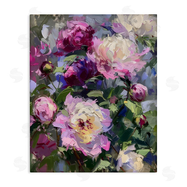 stupell industries LSR Creative Studio | Abstract Purple Peonies Bunch