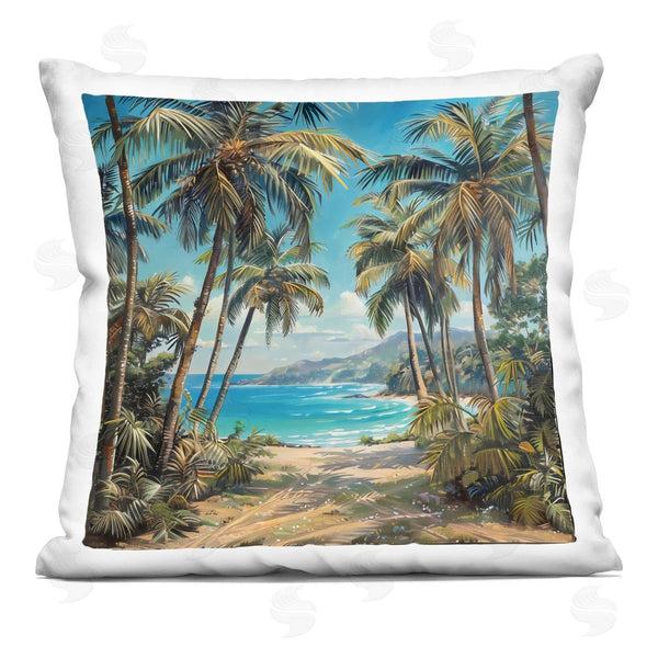 stupell industries LSR Creative Studio | Between Palms Beach Pathway Printed Throw Pillow