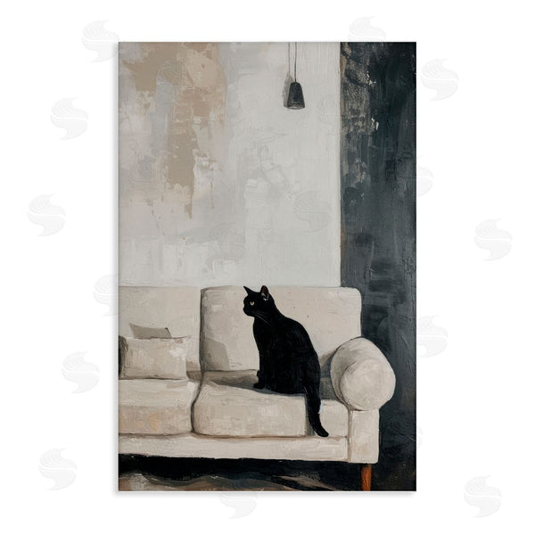 stupell industries LSR Creative Studio | Black Cat on Sofa