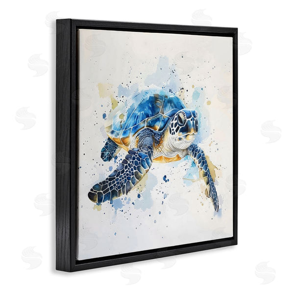 Stupell Industries LSR Creative Studio | Blue Sea Turtle With Splatter