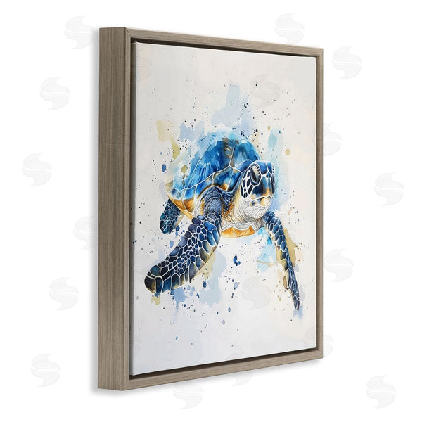 Stupell Industries LSR Creative Studio | Blue Sea Turtle With Splatter