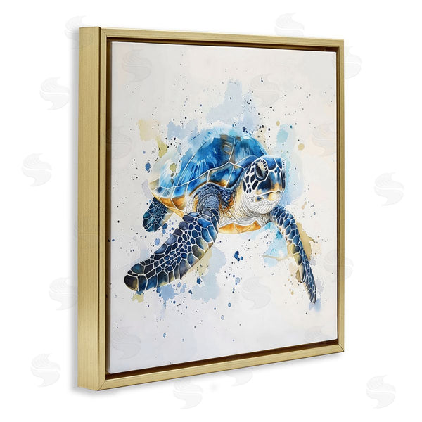 Stupell Industries LSR Creative Studio | Blue Sea Turtle With Splatter