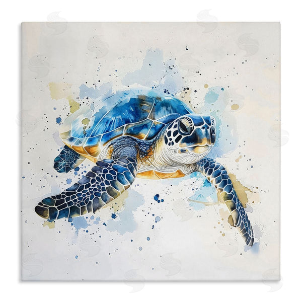 stupell industries LSR Creative Studio | Blue Sea Turtle with Splatter