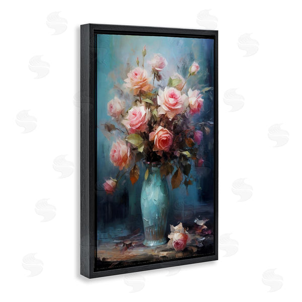 Stupell Industries LSR Creative Studio | Blue Vase With Pink Roses