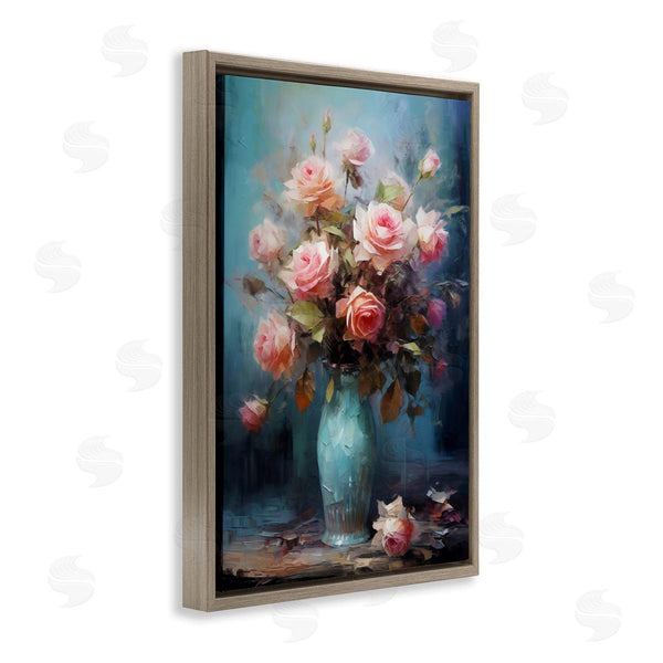 Stupell Industries LSR Creative Studio | Blue Vase With Pink Roses