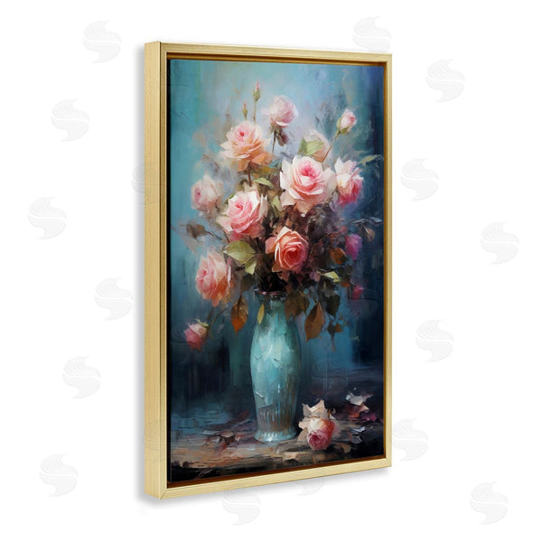 Stupell Industries LSR Creative Studio | Blue Vase With Pink Roses