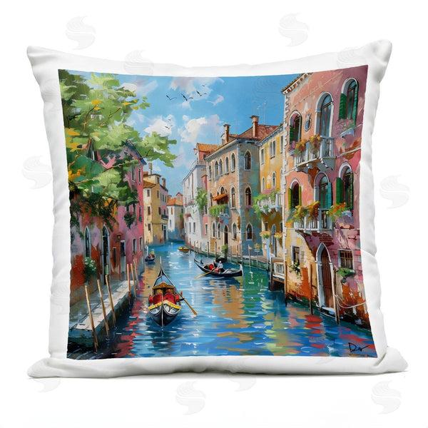 Stupell Industries LSR Creative Studio | Canal Boat Ride In City Printed Throw Pillow