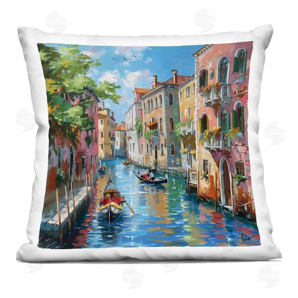 stupell industries LSR Creative Studio | Canal Boat Ride in City Printed Throw Pillow