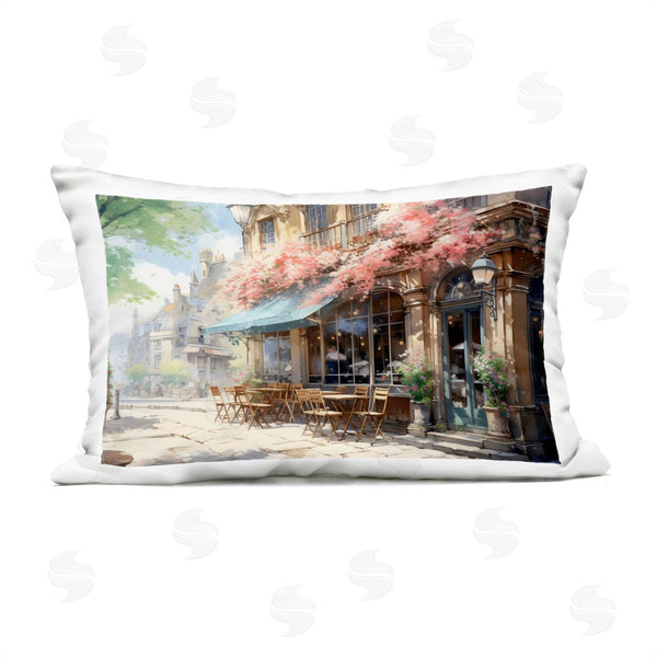 Stupell Industries LSR Creative Studio | Cherry Blossom Bistro Printed Throw Pillow
