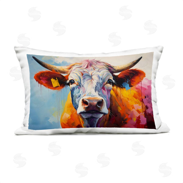 Stupell Industries LSR Creative Studio | Colorful Cattle Portrait Printed Throw Pillow
