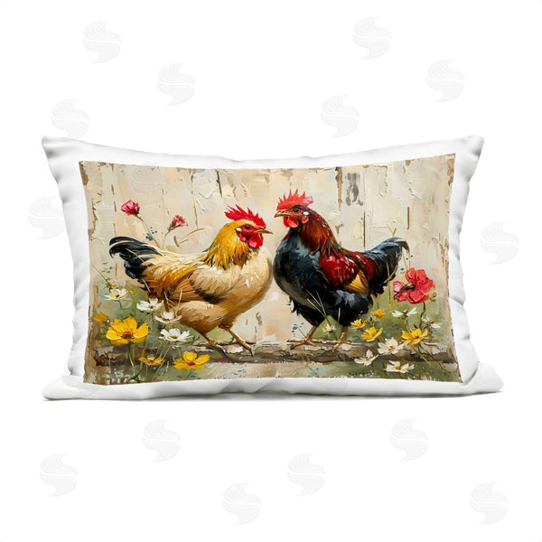 Stupell Industries LSR Creative Studio | Country Chic Floral Roosters Printed Throw Pillow