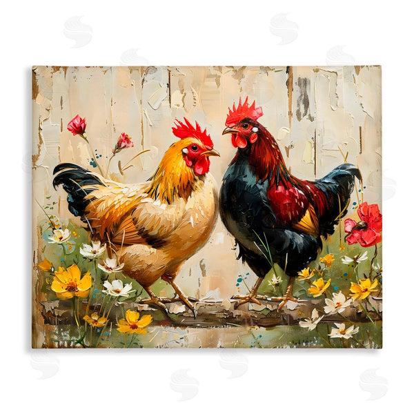 stupell industries LSR Creative Studio | Country Chic Floral Roosters