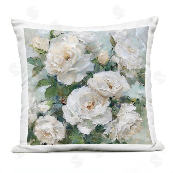 Stupell Industries LSR Creative Studio | Enchanted White Roses Printed Throw Pillow