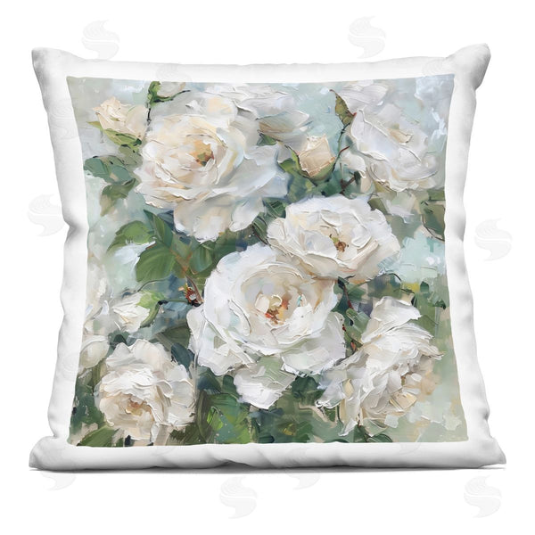 stupell industries LSR Creative Studio | Enchanted White Roses Printed Throw Pillow