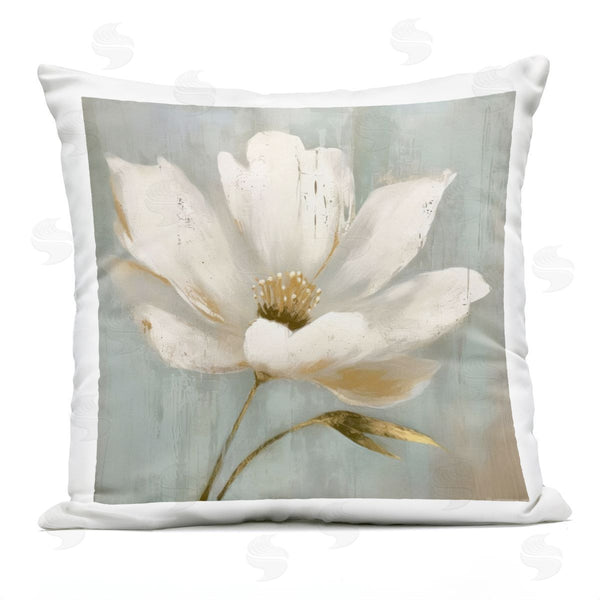 Stupell Industries LSR Creative Studio | Gold Brushed Flower Printed Throw Pillow