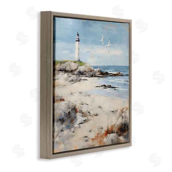 Stupell Industries LSR Creative Studio | Lighthouse On Rocky Shore