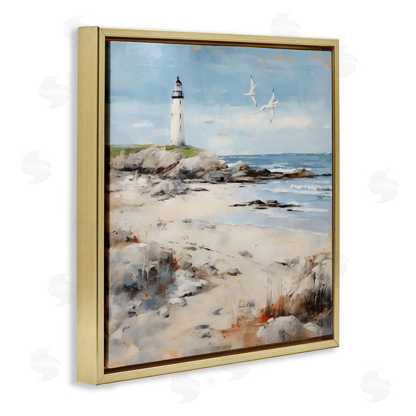 Stupell Industries LSR Creative Studio | Lighthouse On Rocky Shore